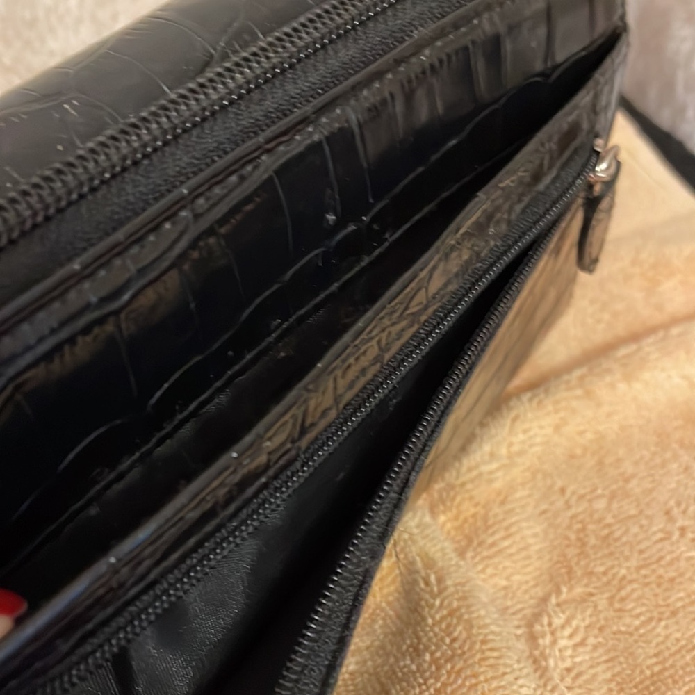 Source Unknown. Black Multi Compartment Clutch - image 5